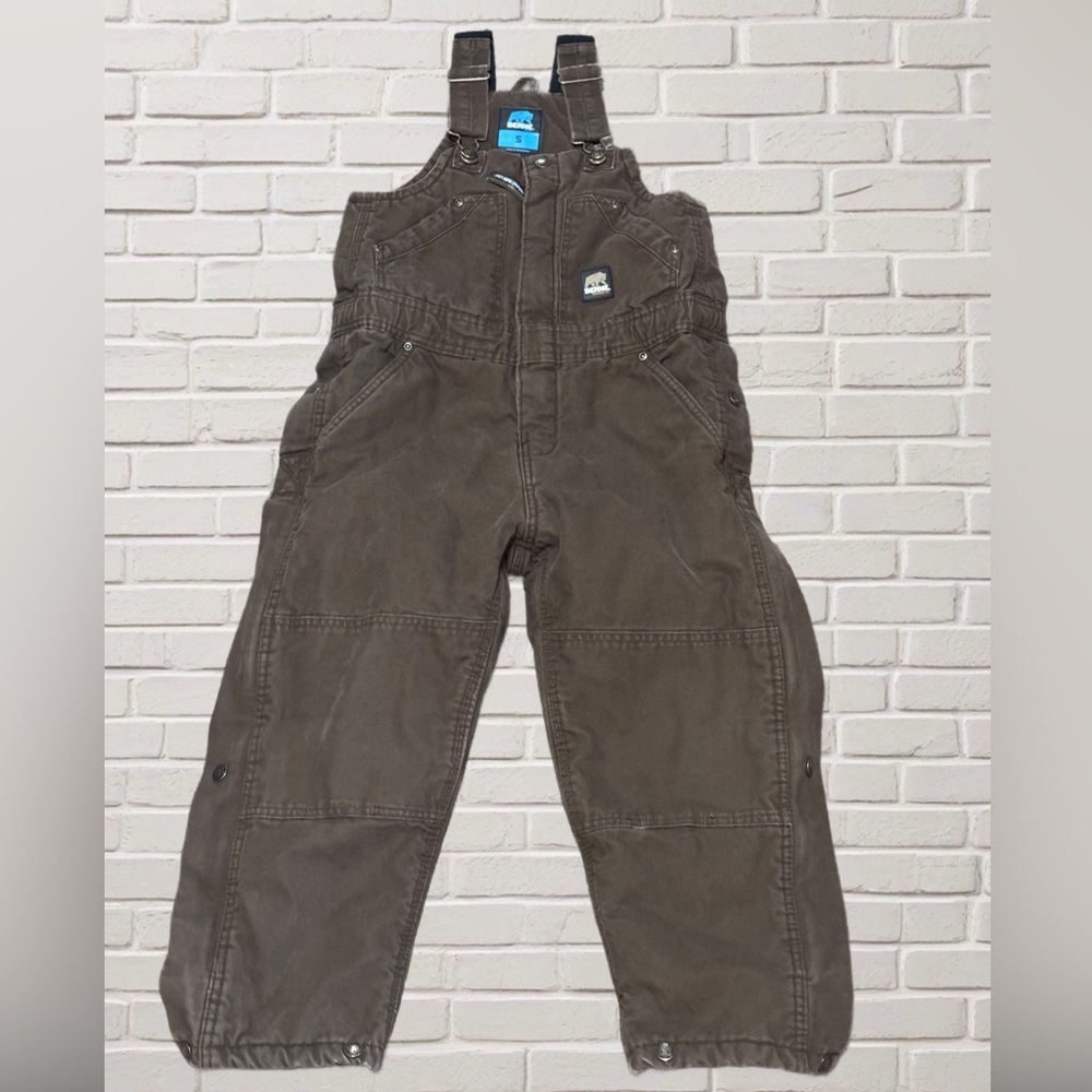 Berne Insulated Bib Overalls Youth 7–8 Brown Duck Canvas Farm Ranch Work